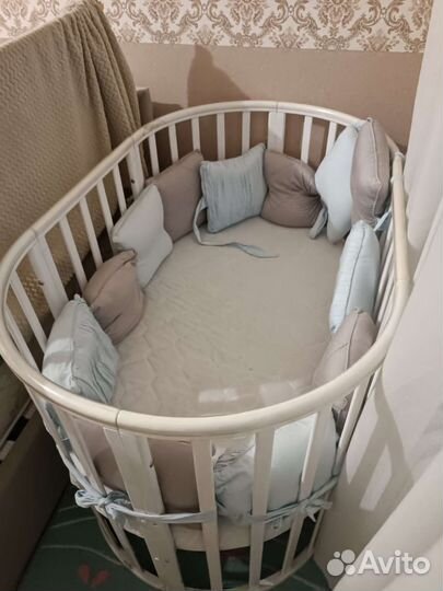 Детская кроватка трансформер 8 в 1 с маятником