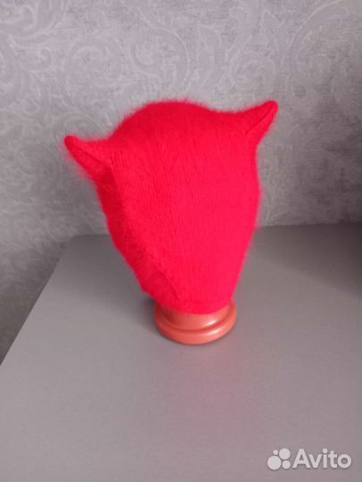 Чепчик с ушками из пуха норки