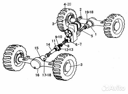 Промежуточная опора - 2050900054ZL30F2.5.3 (sdlg)