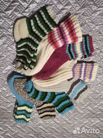 Носки ручной вязки шерстяные