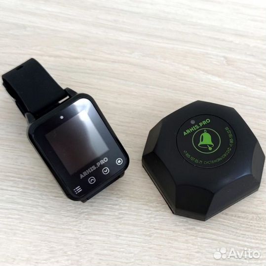 Кнопка вызова персонала, официанта Бургер и часы