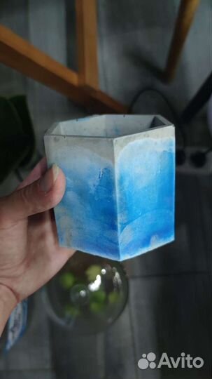 Кашпо бетонные ручной работы, опоры для растений