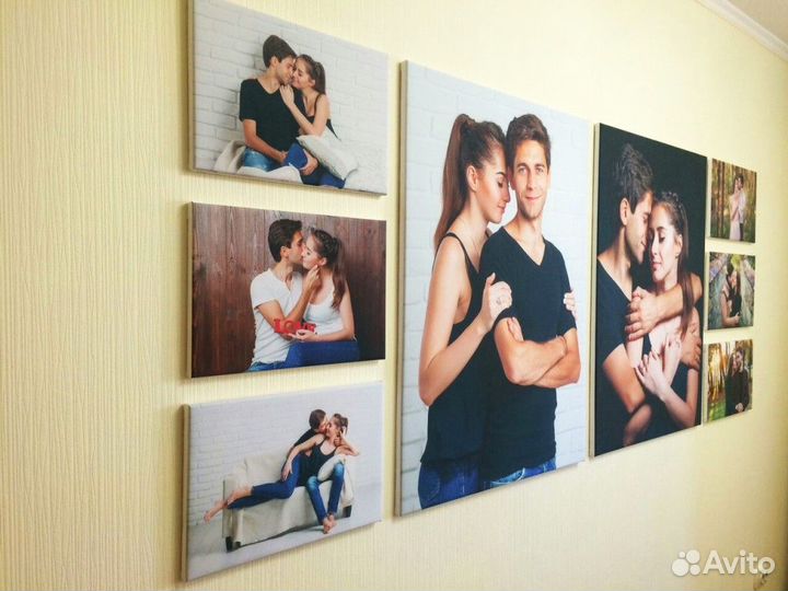 Печать фото на холсте, портрет с оформлением