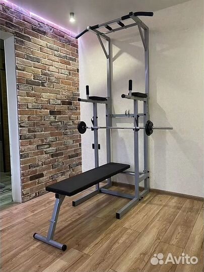 Напольный турник со скамьей: Турник, Брусья, Пресс