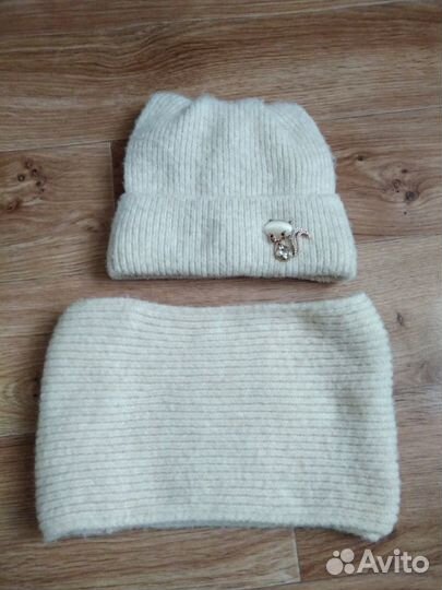 Шапка осенне-зимняя и снуд р. 52