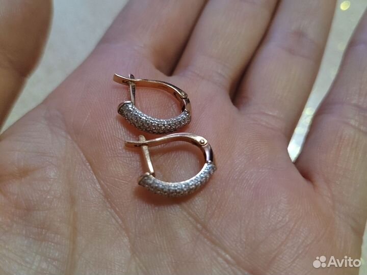 Золотые серьги 585 пробы бу