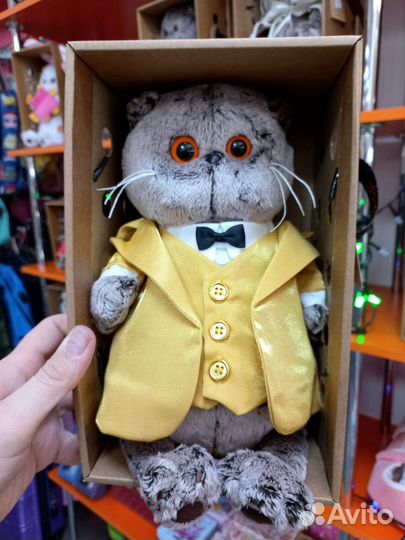 Кот Басик в золотом фраке 25 см