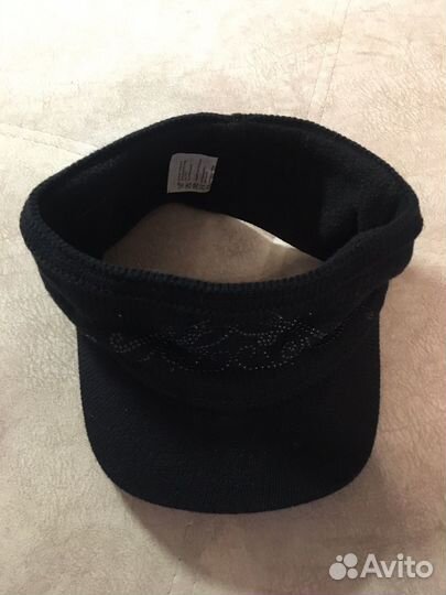 Женская повязка-кепка с козырьком утепл спорт черн