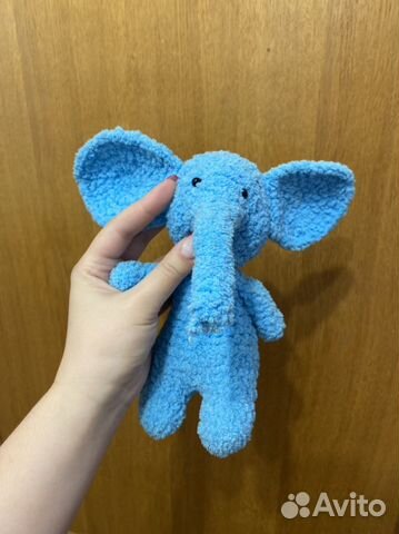 Вязаная игрушка ручной работы плюшевый слонёнок