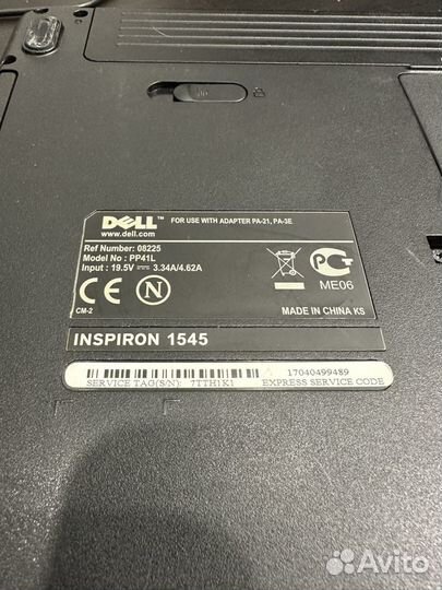 Ноутбук Dell inspiron 1545