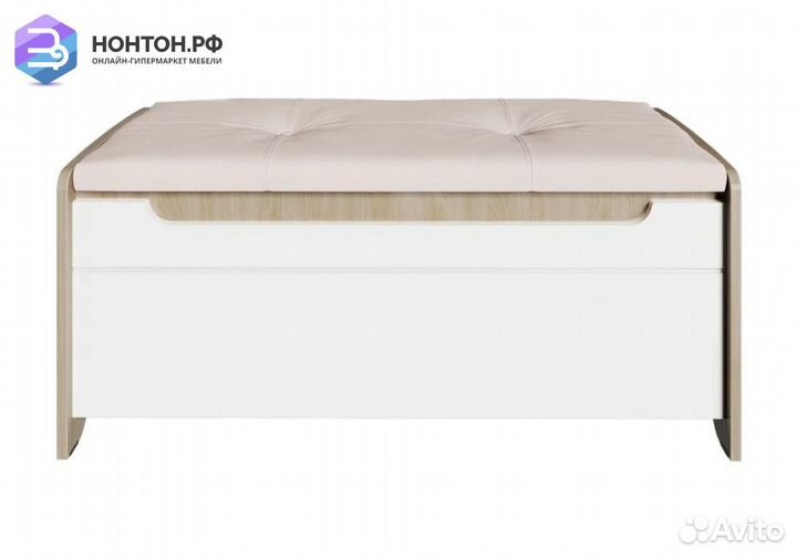 Банкетка Палермо-3 ясень шимо светлый / белый глян