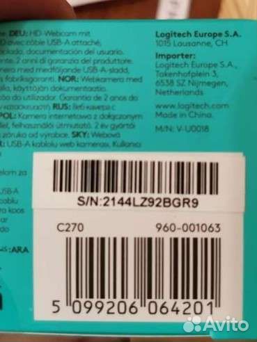 Веб камера Logitech hd c270 960-001063