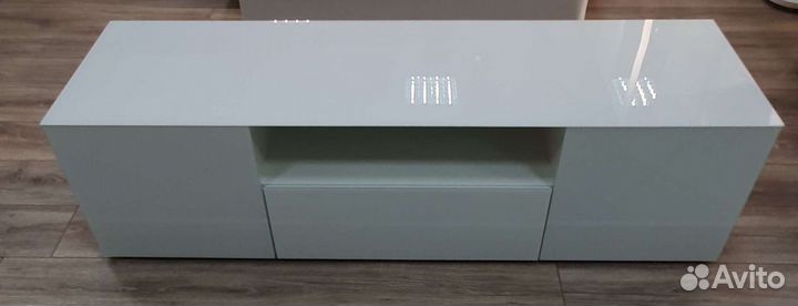 Тумба под тв белый глянец