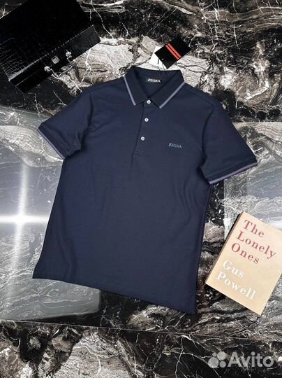 Поло Zegna мужское синее