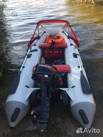 Лодка пвх, мотор Tohatsu 9.8, прицеп