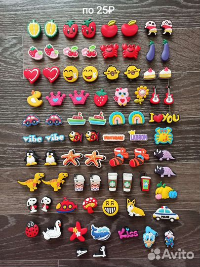 Джибитсы для кроксов - вкусняшки, буквы и другое