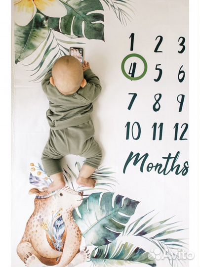 Плед для фотосессии «Тропический Мишка»