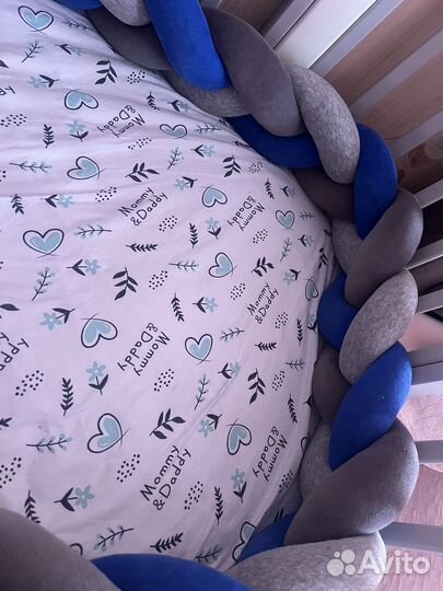 Бортик косичка с подушками