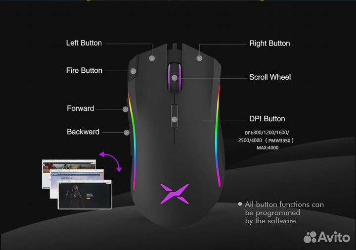 Игровая мышь Delux M625 A3050 RGB