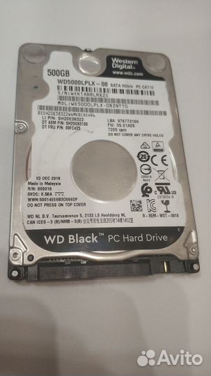 HDD 2.5 WD Black 500gb