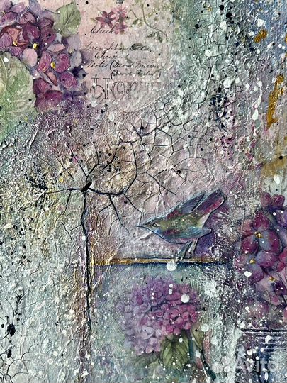 Картина абстрактная, смешанная техника
