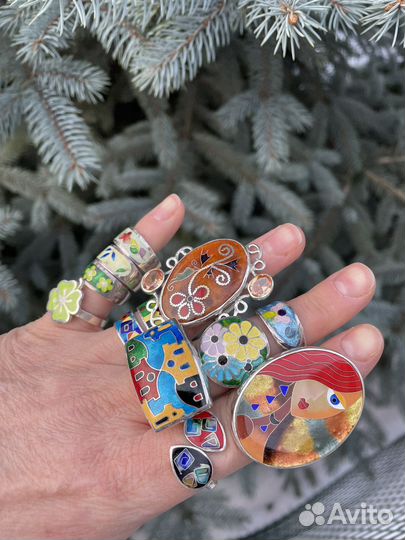 Кольцо, грузинская горячая эмаль