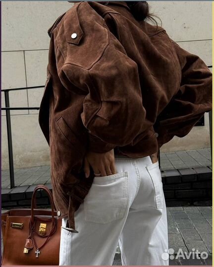 Женский бомбер-косуха экокожа коричневый