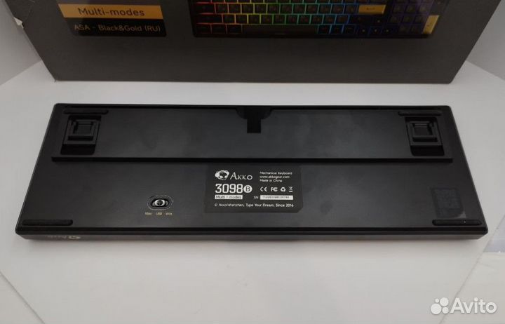 Игровая Клавиатура akko 3098B-Black&Gold 3 Modes R