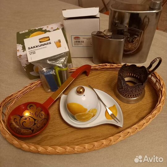 Поднос с плетёными бортами