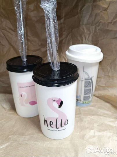 Стакан с трубочкой (новый)