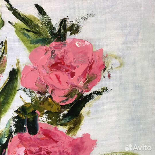 Картина маслом Пионы