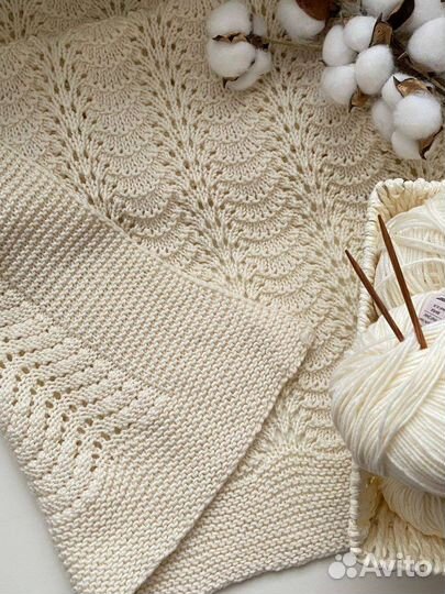 Плед детский вязаный ручная работа