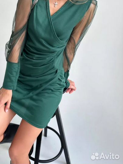 Платье женское вечернее новое зеленое