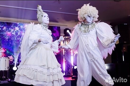 Артисты на мероприятие.Мимы.Ангелы.Встреча гостей