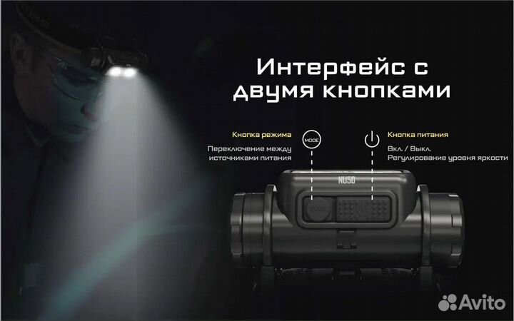 Nitecore NU50 - новый налобный фонарь