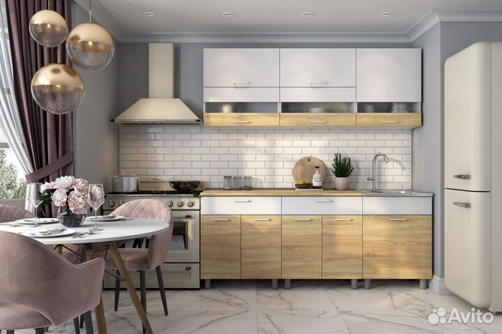 Кухня белая сонома новая 2.0м IKEA-стиль