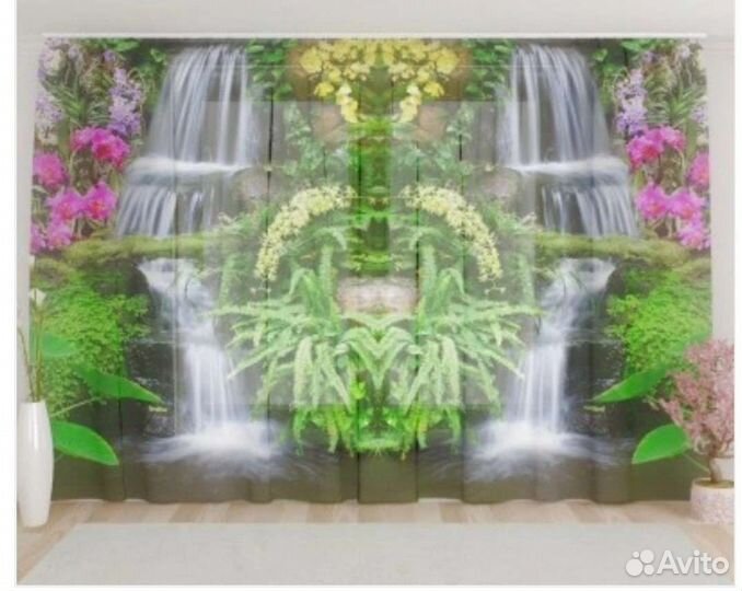 Комплект шторы и тюль на кухню