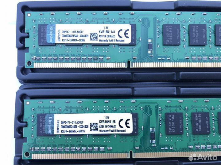 Kingston ddr3 16gb (8+8Gb) 1600MHz kvr16n11/8