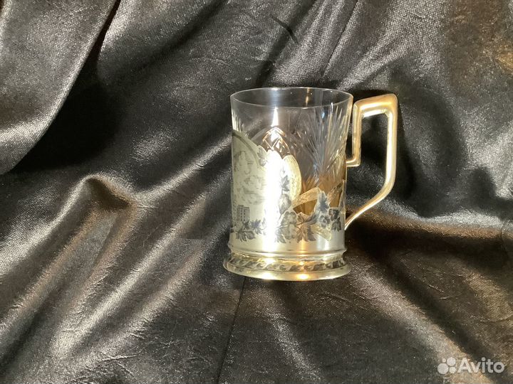 Подстаканник серебро СССР с изображением мид