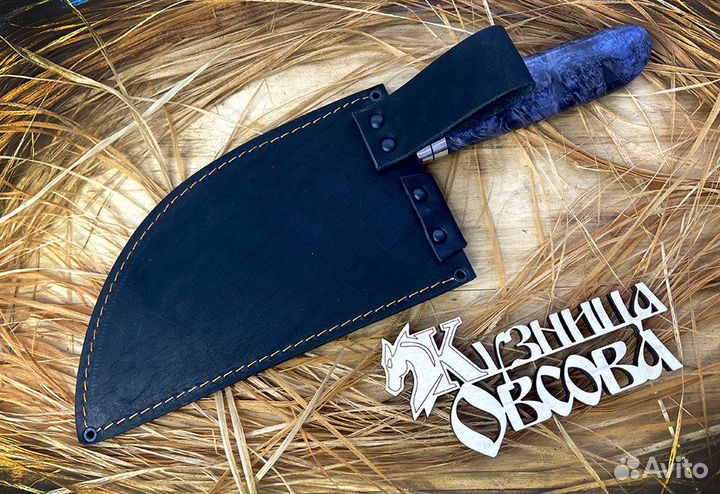 Шеф нож Сербский из дамасской стали