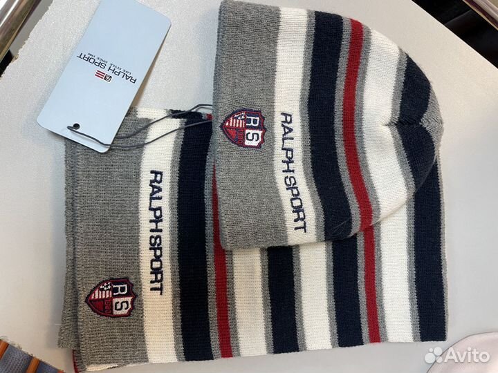 Комплект шапка и шарф для мальчика 6-12 месяца