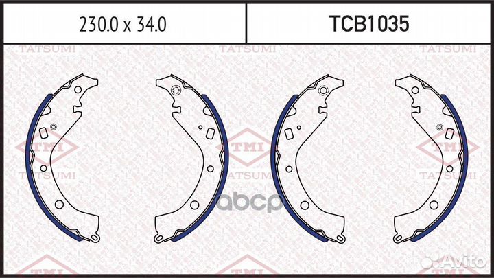 Колодки тормозные барабанные TCB1035 tatsumi