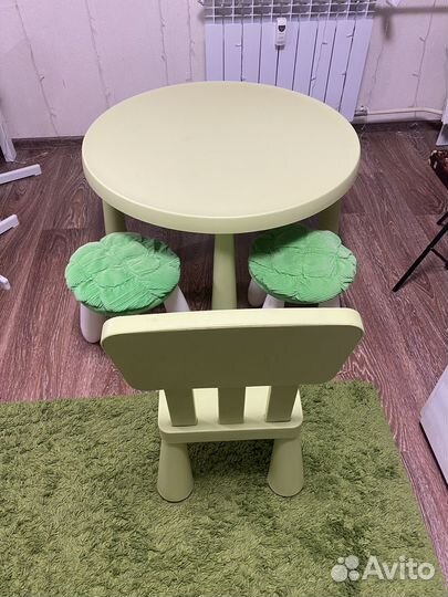 Детский стол и стулья IKEA mammut