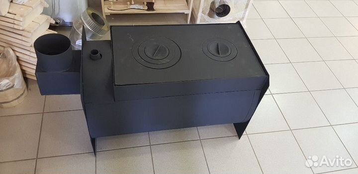 Отопительная печь с чугунной плитой