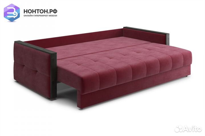 Диван еврокнижка Инсайд 3-х местный бордовый