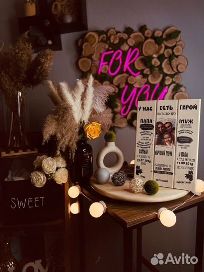 Модульный постер на дереве с фото