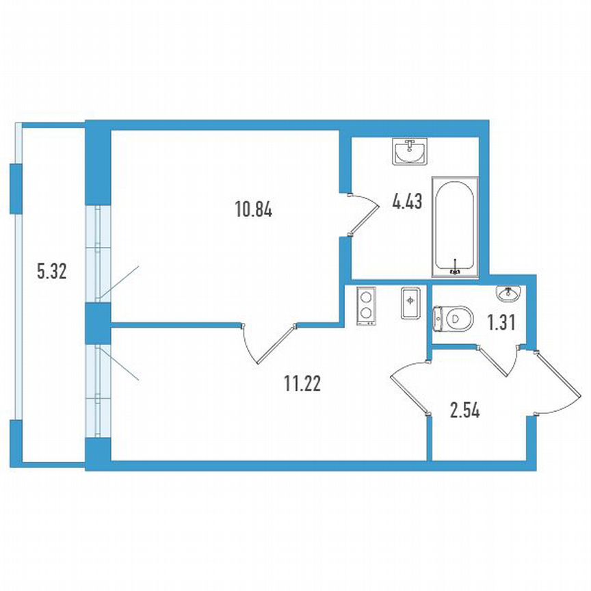 1-к. квартира, 31 м², 2/13 эт.