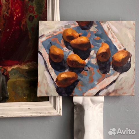 Картина натюрморт с грушами