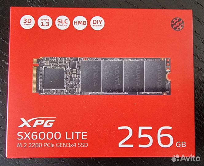 SSD накопитель adata XPG SX6000Lite M.2 2280 256гб