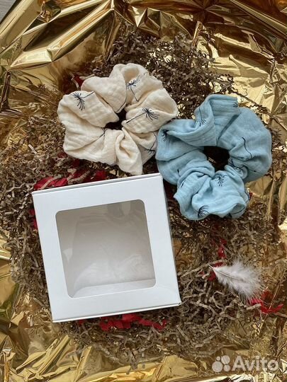 Резинки для волос из муслина. Набор